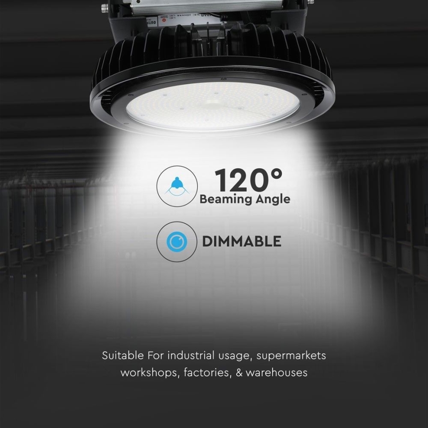 LED Himmennettävä kestävä valo High Bay LED/500W/230V 4000K IP65 musta