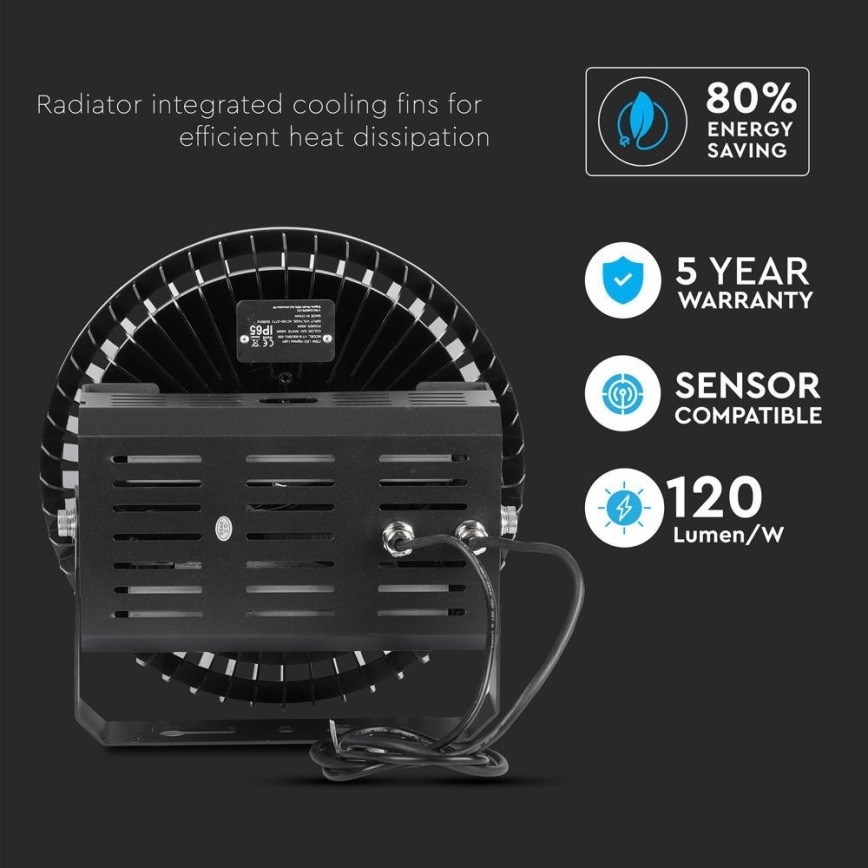 LED Himmennettävä kestävä valo High Bay LED/500W/230V 4000K IP65 musta