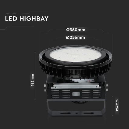 LED Himmennettävä kestävä valo High Bay LED/500W/230V 4000K IP65 musta