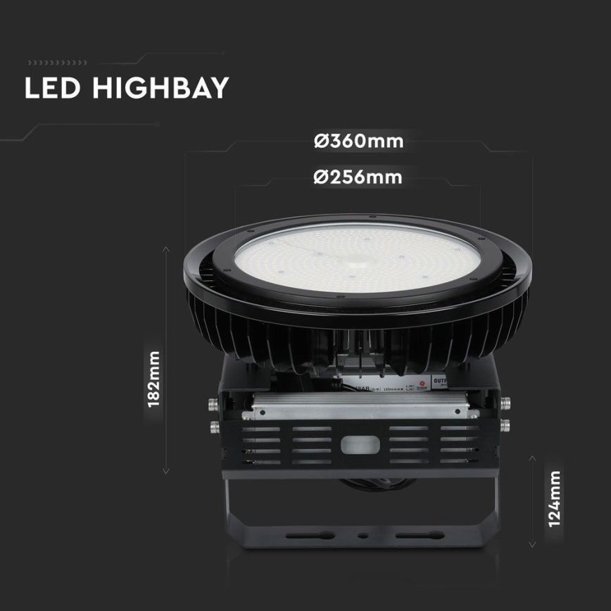 LED Himmennettävä kestävä valo High Bay LED/500W/230V 4000K IP65 musta