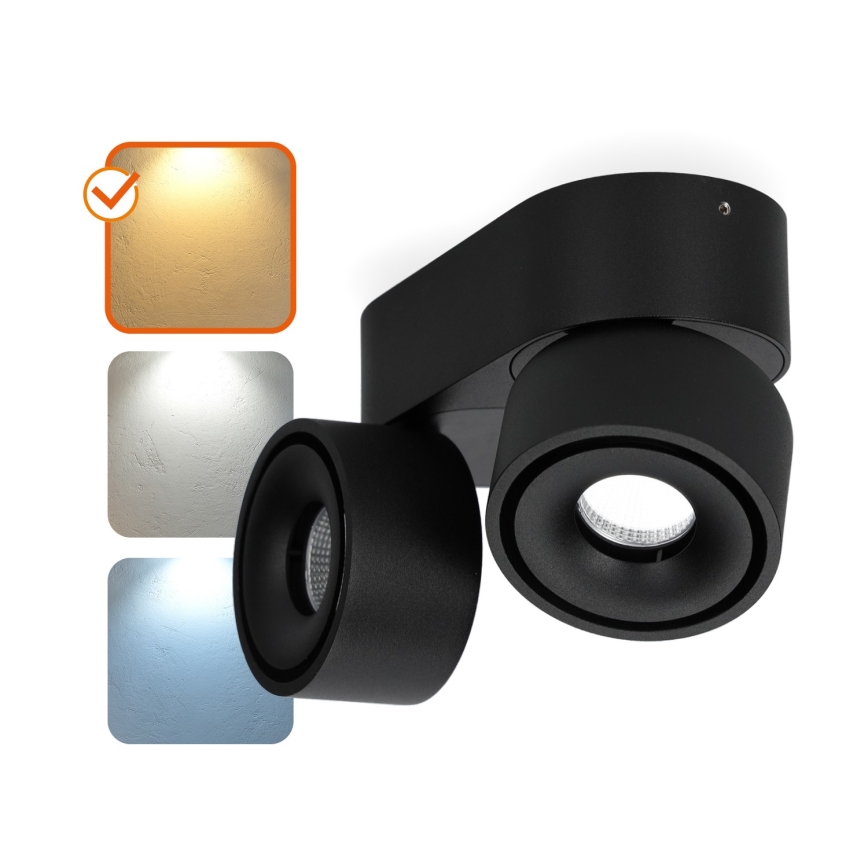 LED Himmennettävä kohdevalo LAHTI MINI 2xLED/9W/230V 3000K CRI 90 black