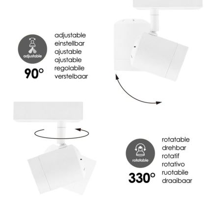 LED Himmennettävä kohdevalo MANU 1xGU10/5,8W/230V valkoinen