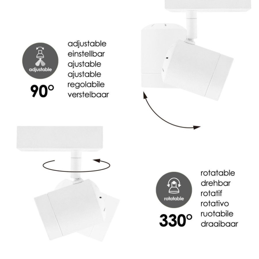 LED Himmennettävä kohdevalo MANU 1xGU10/5,8W/230V valkoinen