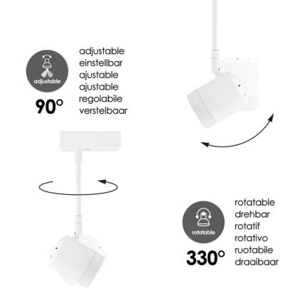 LED Himmennettävä kohdevalo MANU 1xGU10/5,8W/230V valkoinen
