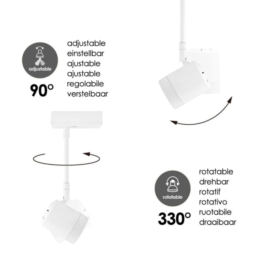 LED Himmennettävä kohdevalo MANU 1xGU10/5,8W/230V valkoinen