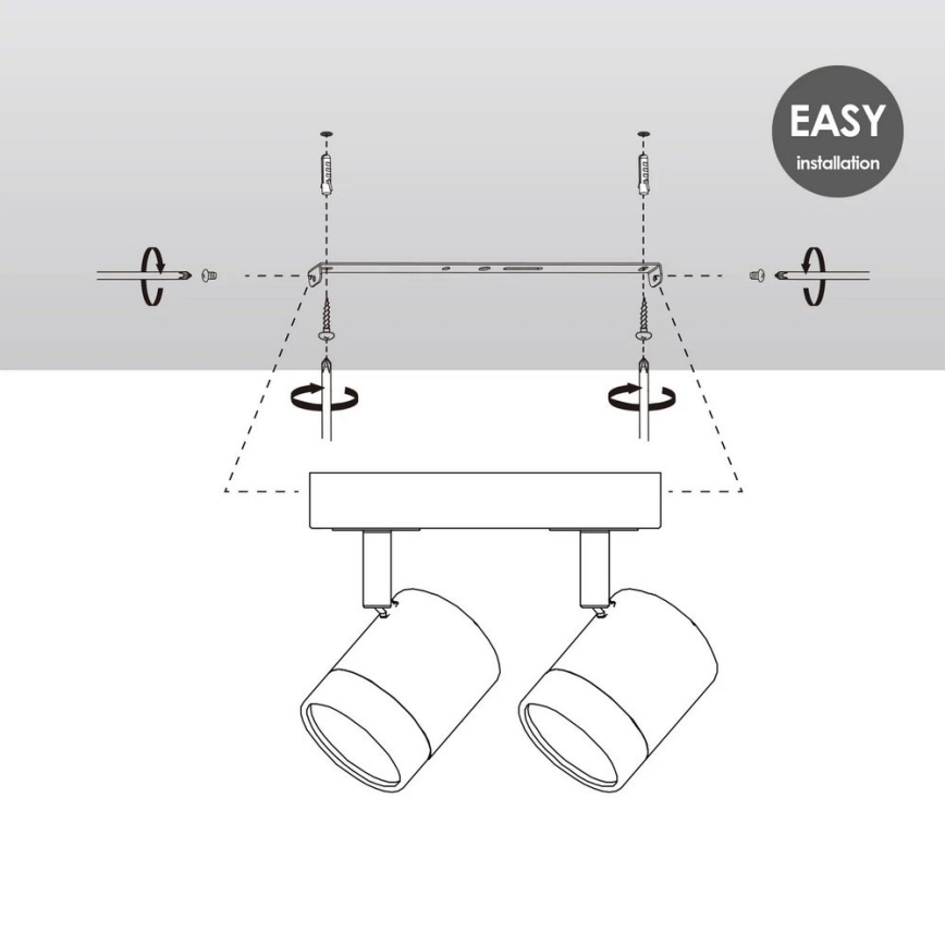 LED Himmennettävä kohdevalo MANU 2xGU10/5,8W/230V valkoinen