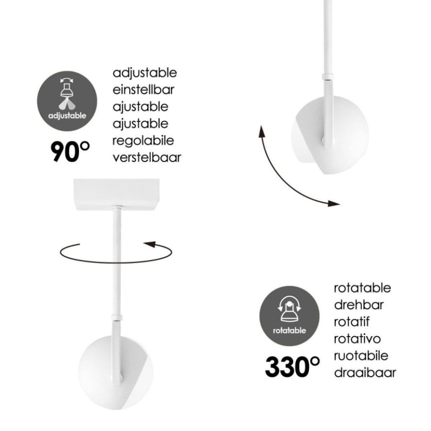 LED Himmennettävä kohdevalo NOP 1xGU10/5,8W/230V valkoinen