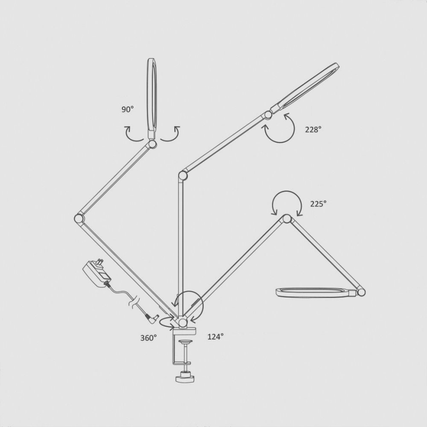 LED Himmennettävä kosketus joustava pöytävalaisin LED/15W/230V 3000-6500K CRI 96 musta