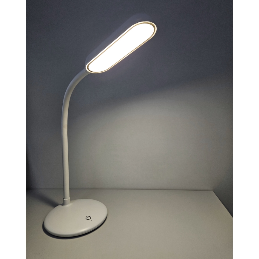 LED Himmennettävä kosketus joustava pöytävalaisin LED/6W/5V USB 1200 mAh valkoinen