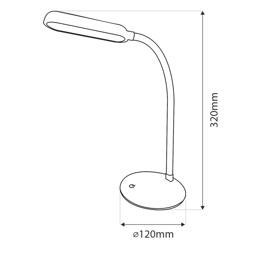 LED Himmennettävä kosketus joustava pöytävalaisin LED/6W/5V USB 1200 mAh valkoinen