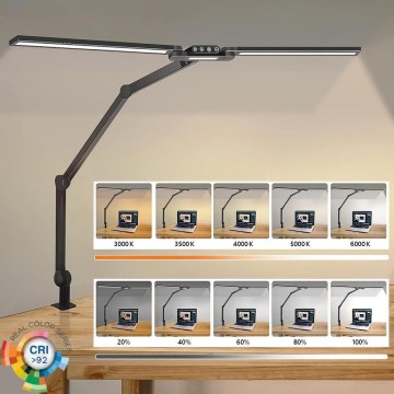 LED Himmennettävä kosketus joustava pöytävalaisin POINTIQ LED/24W/230V 3000-6500K CRI 92 musta