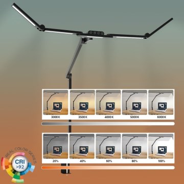LED Himmennettävä kosketus joustava pöytävalaisin POINTIQ LED/24W/230V 3000-6500K CRI 92 musta