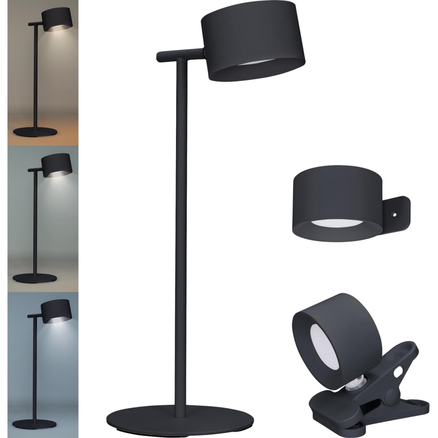 LED Himmennettävä kosketus ladattava lamppu 3in1 LED/4W/2000 mAh 3000/4000/6500K musta