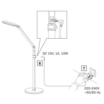 LED Himmennettävä kosketus lattialamppu FERRARA LED/13W/230V 3000/4000/6000K valkoinen
