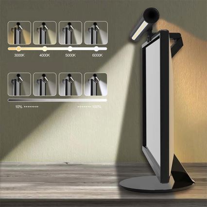 LED Himmennettävä kosketus monitori valaistus LED/5W/5V 3000/4000/5000/6000K 42 cm musta