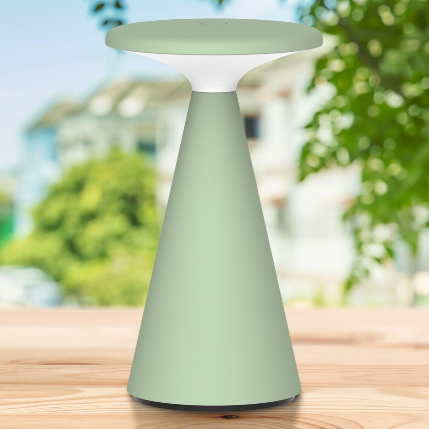 LED Himmennettävä kosketus ulko pöytävalaisin PAROS LED/1,8W/5V USB 1800 mAh IP44 vihreä