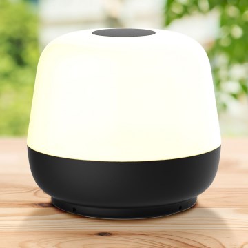 LED Himmennettävä kosketus ulko pöytävalaisin SAMBA LED/1,2W/5V USB 1200 mAh IP44 musta