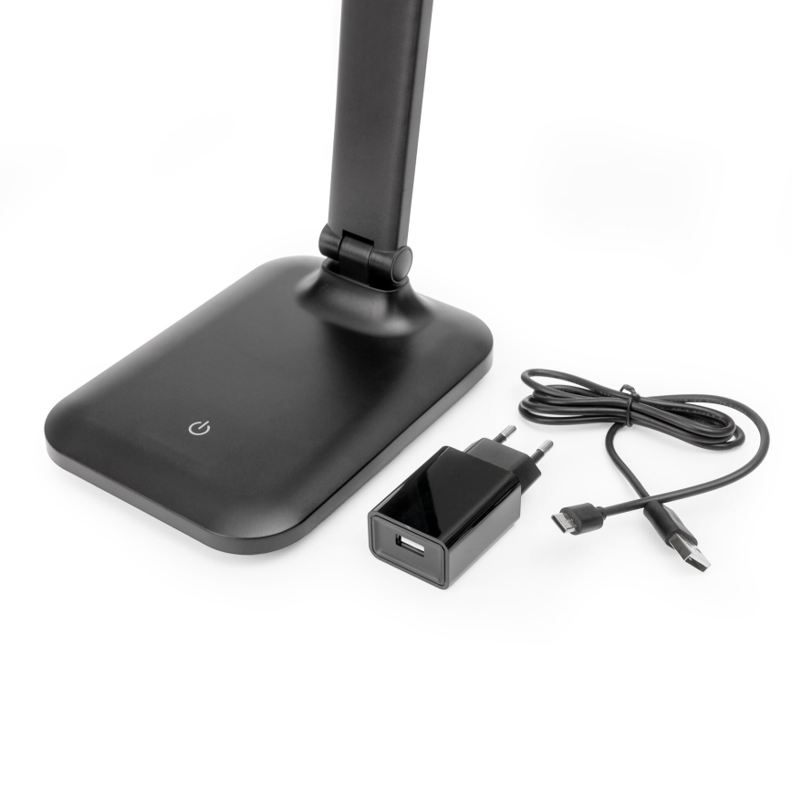 LED Himmennettävä kosketuspöytävalaisin langattomalla latauksella ja USB-portti REMUS LED/5W/230V musta