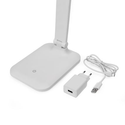 LED Himmennettävä kosketuspöytävalaisin langattomalla latauksella ja USB-portti REMUS LED/5W/230V valkoinen