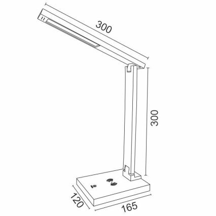 LED Himmennettävä kosketuslamppu langattomalla latauksella LISA LED/5W/230V + USB