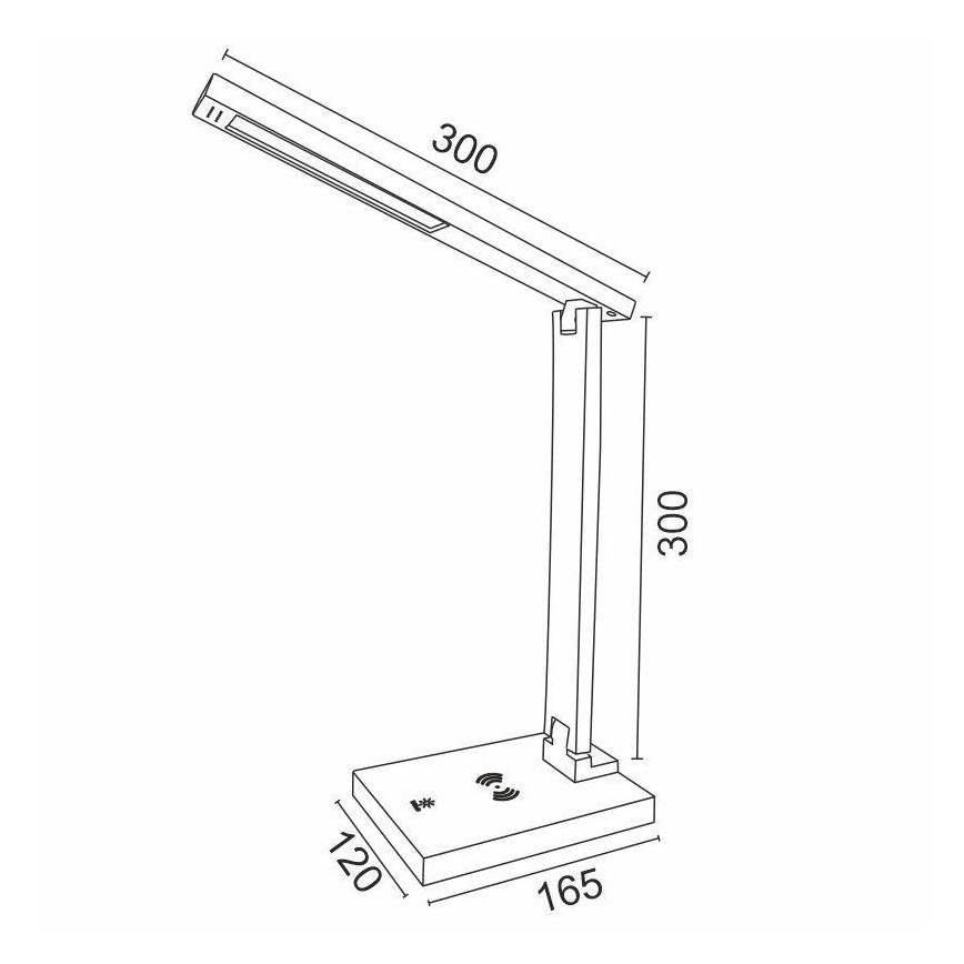 LED Himmennettävä kosketuslamppu langattomalla latauksella LISA LED/5W/230V + USB