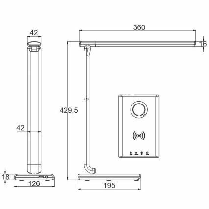 LED Himmennettävä kosketuslamppu langattomalla latauksella MEGGIE LED/8W/230V + USB