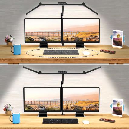 LED himmennettävä kosketusohjattu joustava pöytälamppu LED/24W/230V 3000-6500K CRI 92 musta