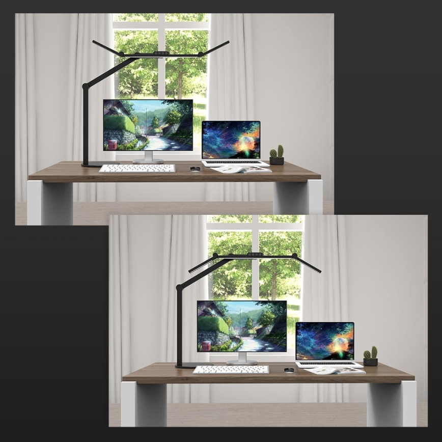 LED himmennettävä kosketusohjattu joustava pöytälamppu LED/24W/230V 3000-6500K CRI 92 musta