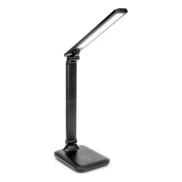 LED Himmennettävä kosketuspöytävalaisin langattomalla latauksella ja USB-portti REMUS LED/5W/230V musta