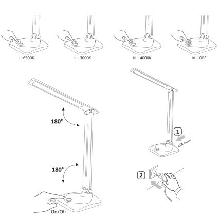 LED-himmennettävä kosketuspöytävalaisin TOLEDO LED / 8W / 230V 3000-6500K