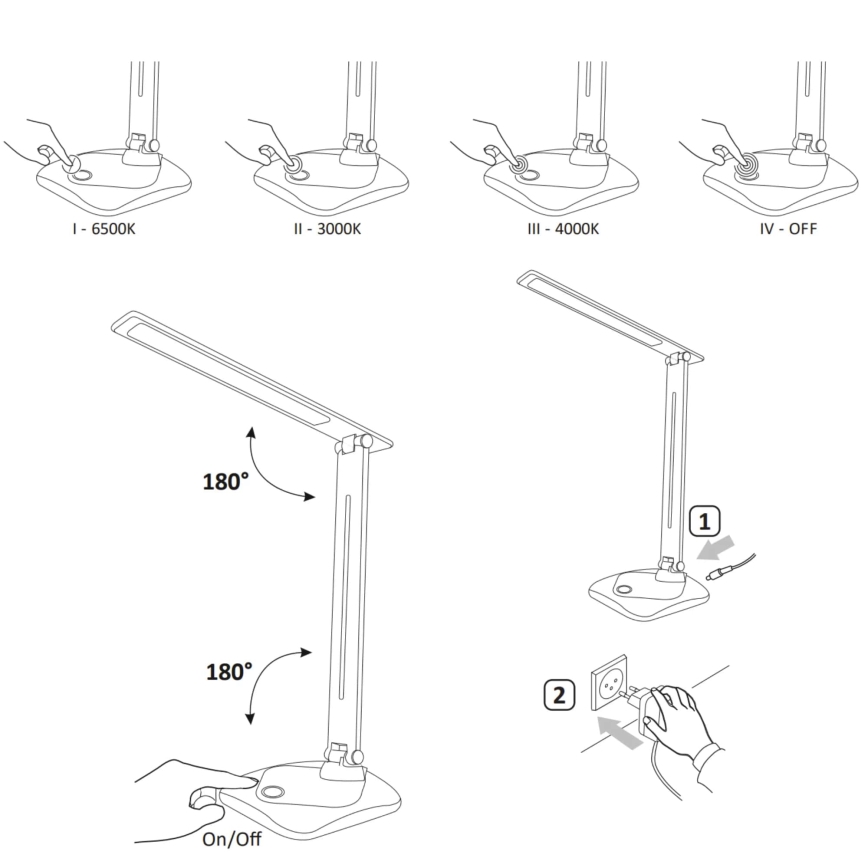 LED-himmennettävä kosketuspöytävalaisin TOLEDO LED / 8W / 230V 3000-6500K