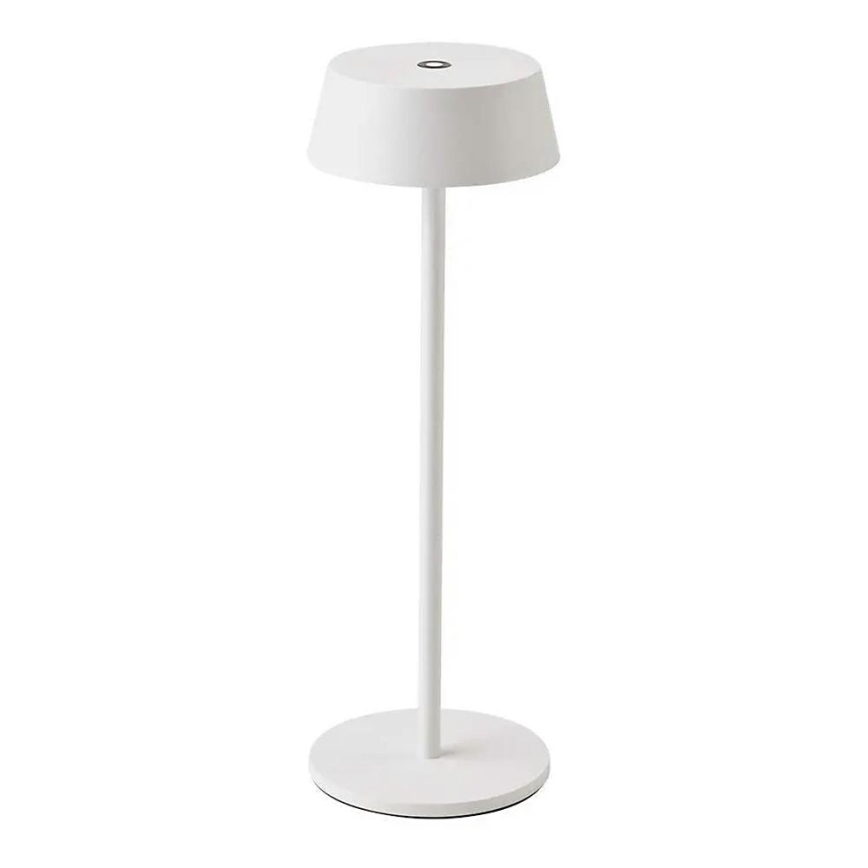 LED Himmennettävä kostetuspöytävalaisin ulkokäyttöön LED/2W/5V 4400 mAh IP54 valkoinen