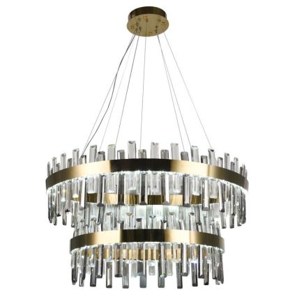 LED Himmennettävä kristalli kattokruunu johdossa LED/190W/230V 3000-6500K + kauko-ohjaus