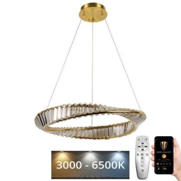 LED Himmennettävä kristalli kattokruunu johdossa LED/40W/230V 3000-6500K + kauko-ohjaus