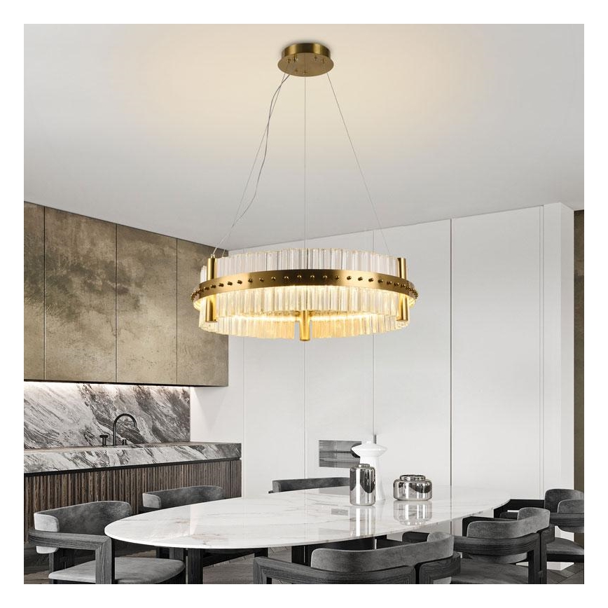 LED Himmennettävä kristalli kattokruunu johdossa LED/40W/230V 3000-6500K + kauko-ohjaus