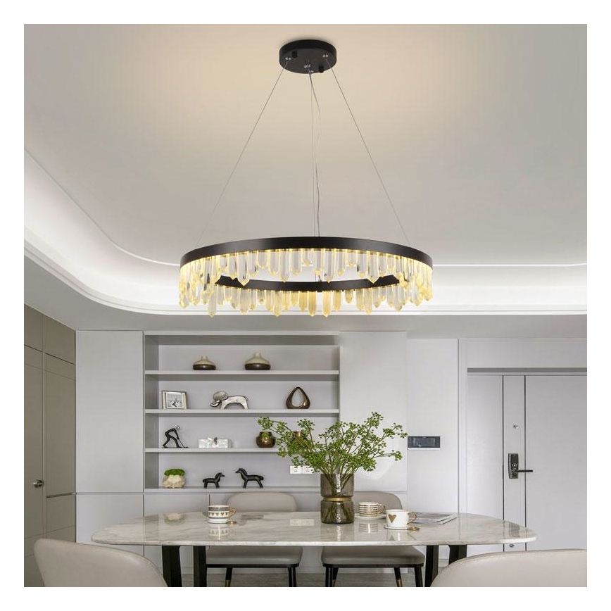 LED Himmennettävä kristalli kattokruunu johdossa LED/40W/230V 3000-6500K + kauko-ohjaus