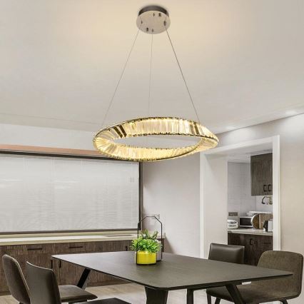 LED Himmennettävä kristalli kattokruunu johdossa LED/40W/230V 3000-6500K + kauko-ohjaus