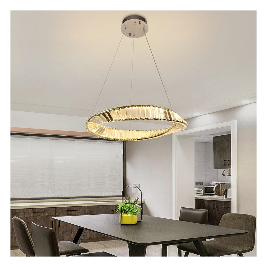 LED Himmennettävä kristalli kattokruunu johdossa LED/40W/230V 3000-6500K + kauko-ohjaus