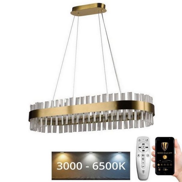 LED Himmennettävä kristalli kattokruunu johdossa LED/45W/230V 3000-6500K + kauko-ohjaus