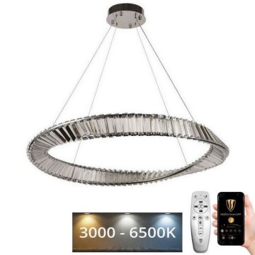 LED Himmennettävä kristalli kattokruunu johdossa LED/50W/230V 3000-6500K + kauko-ohjaus