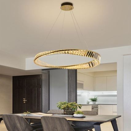 LED Himmennettävä kristalli kattokruunu johdossa LED/50W/230V 3000-6500K + kauko-ohjaus