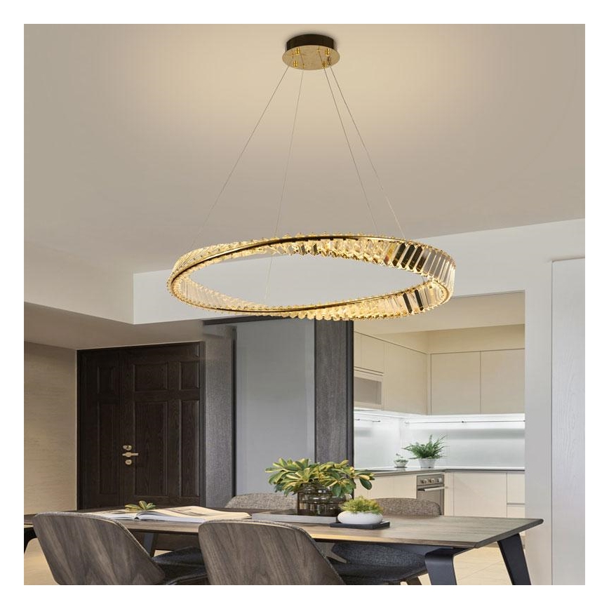 LED Himmennettävä kristalli kattokruunu johdossa LED/50W/230V 3000-6500K + kauko-ohjaus