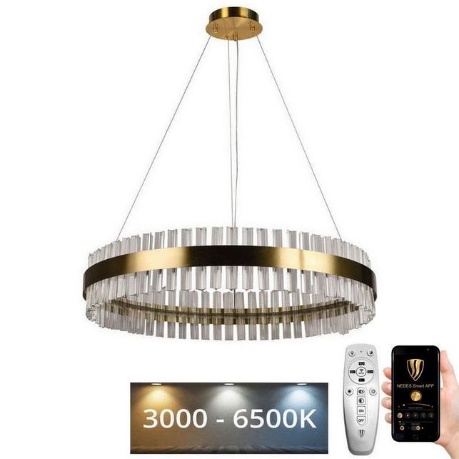 LED Himmennettävä kristalli kattokruunu johdossa LED/55W/230V 3000-6500K + kauko-ohjaus