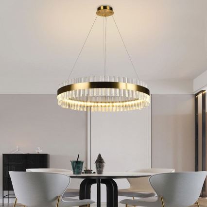 LED Himmennettävä kristalli kattokruunu johdossa LED/55W/230V 3000-6500K + kauko-ohjaus