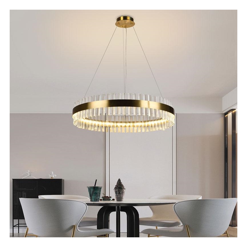 LED Himmennettävä kristalli kattokruunu johdossa LED/55W/230V 3000-6500K + kauko-ohjaus