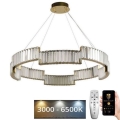 LED Himmennettävä kristalli kattokruunu johdossa LED/60W/230V 3000-6500K kulta + kauko-ohjaus
