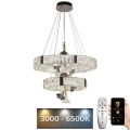 LED Himmennettävä kristalli kattokruunu johdossa LED/70W/230V 3000-6500K + kauko-ohjaus
