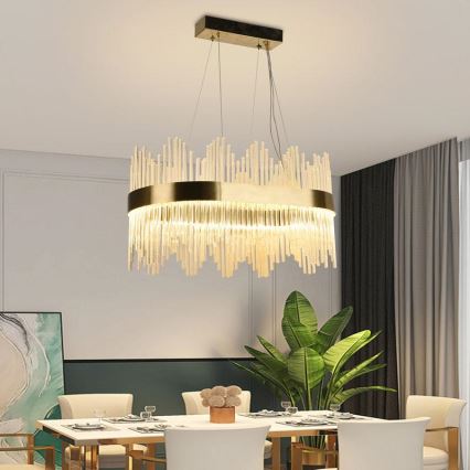LED Himmennettävä kristalli kattokruunu johdossa LED/70W/230V 3000-6500K + kauko-ohjaus