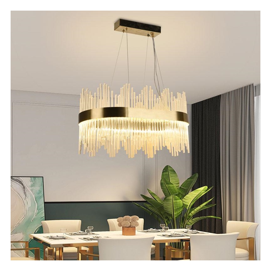 LED Himmennettävä kristalli kattokruunu johdossa LED/70W/230V 3000-6500K + kauko-ohjaus