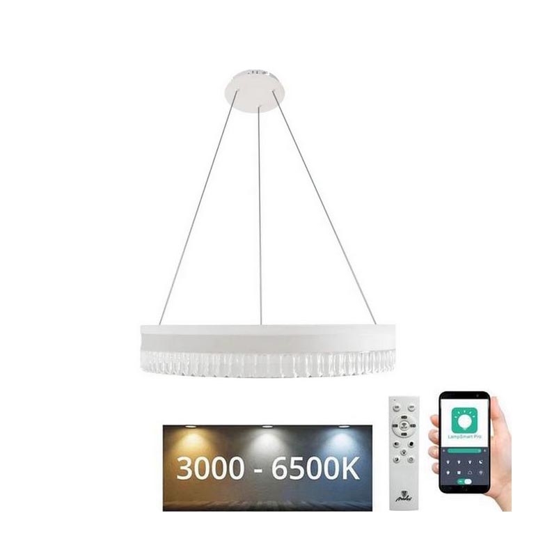 LED Himmennettävä kristalli kattokruunu johdossa LED/80W/230V 3000-6500K valkoinen + kauko-ohjaus